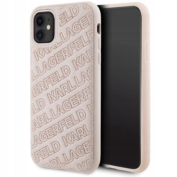 Etui Karl Lagerfeld Quilted K Pattern na iPhone 11 Xr różowe