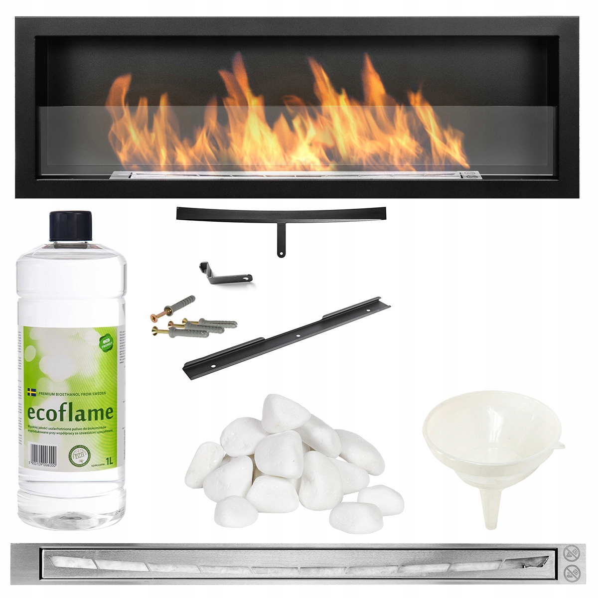 Biokrb se sklem S-Line 120x40 cm černý 1200x400