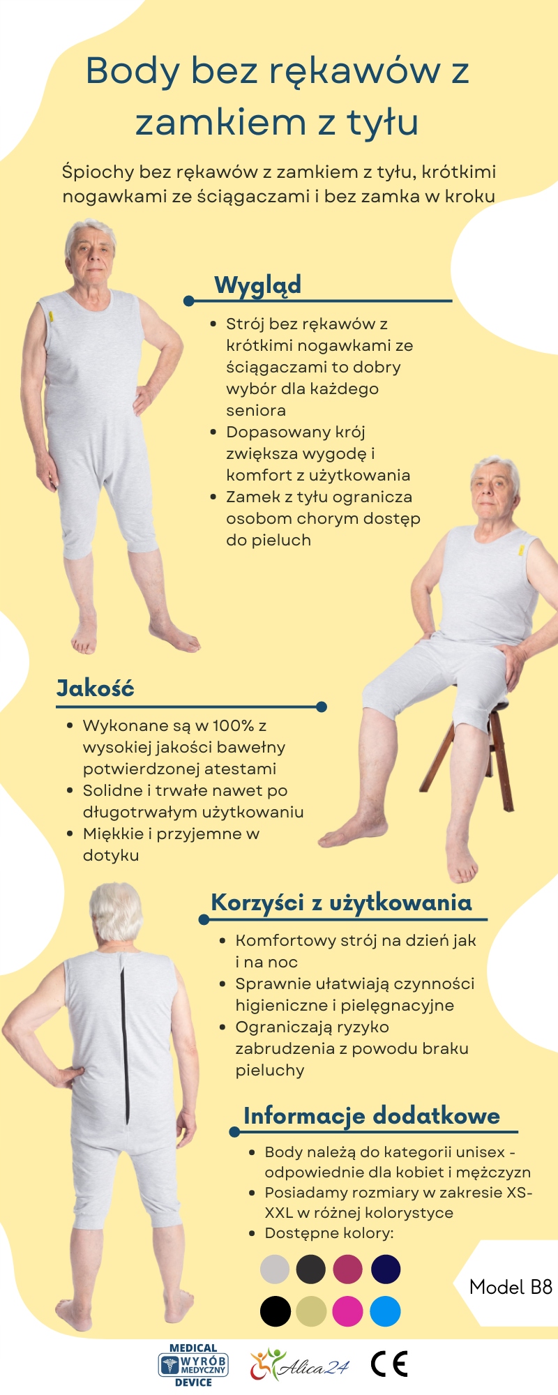 ŚPIOCHY DLA DOROSŁYCH ALZHEIMER DEMENCJA WYCIĄGANIE PAMPERSA OPIEKA Rękaw bez rękawów