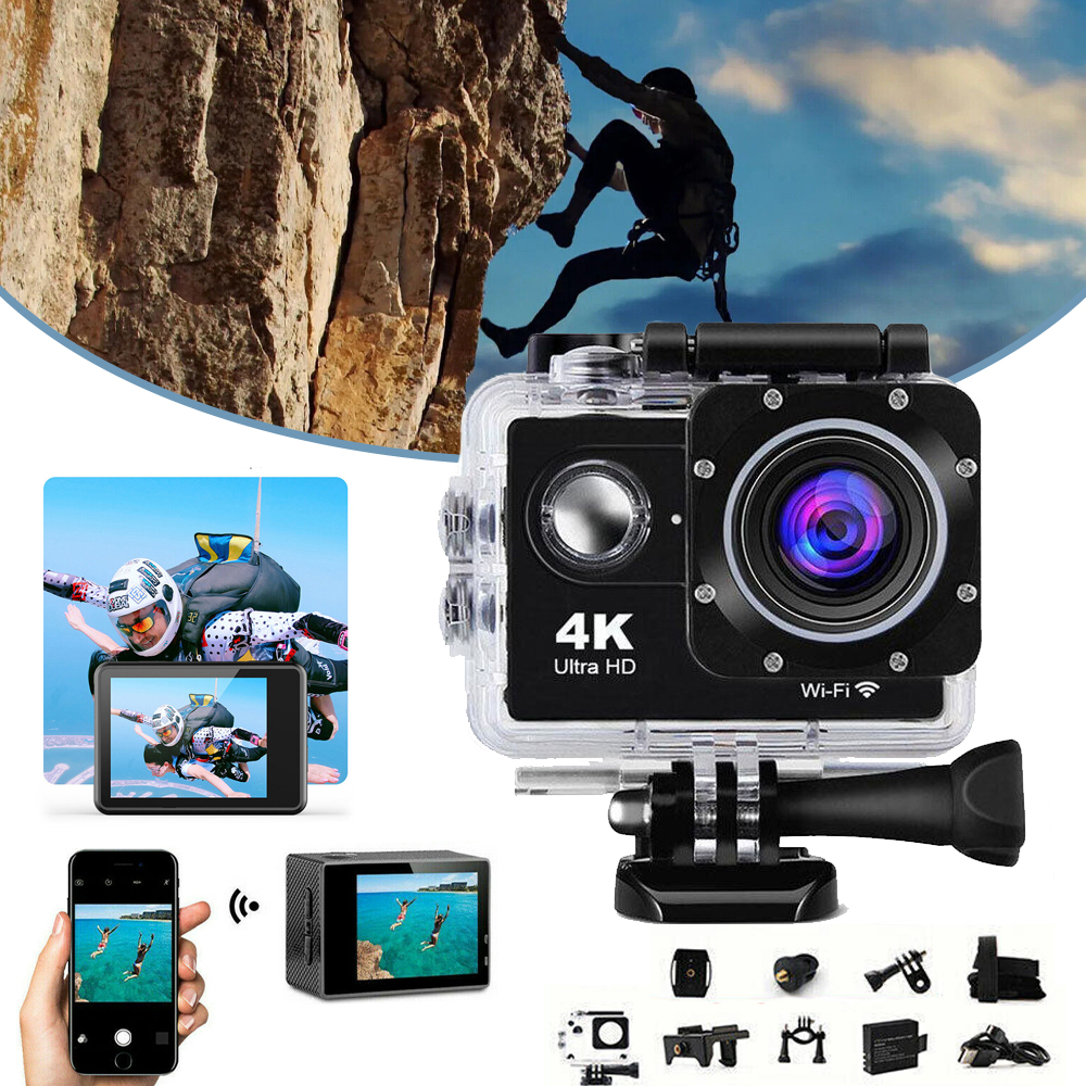 4K Akční Kamera S Dotykovým Displejem, Podvodní Kamera, Vodotěsná Sportovní Kamera