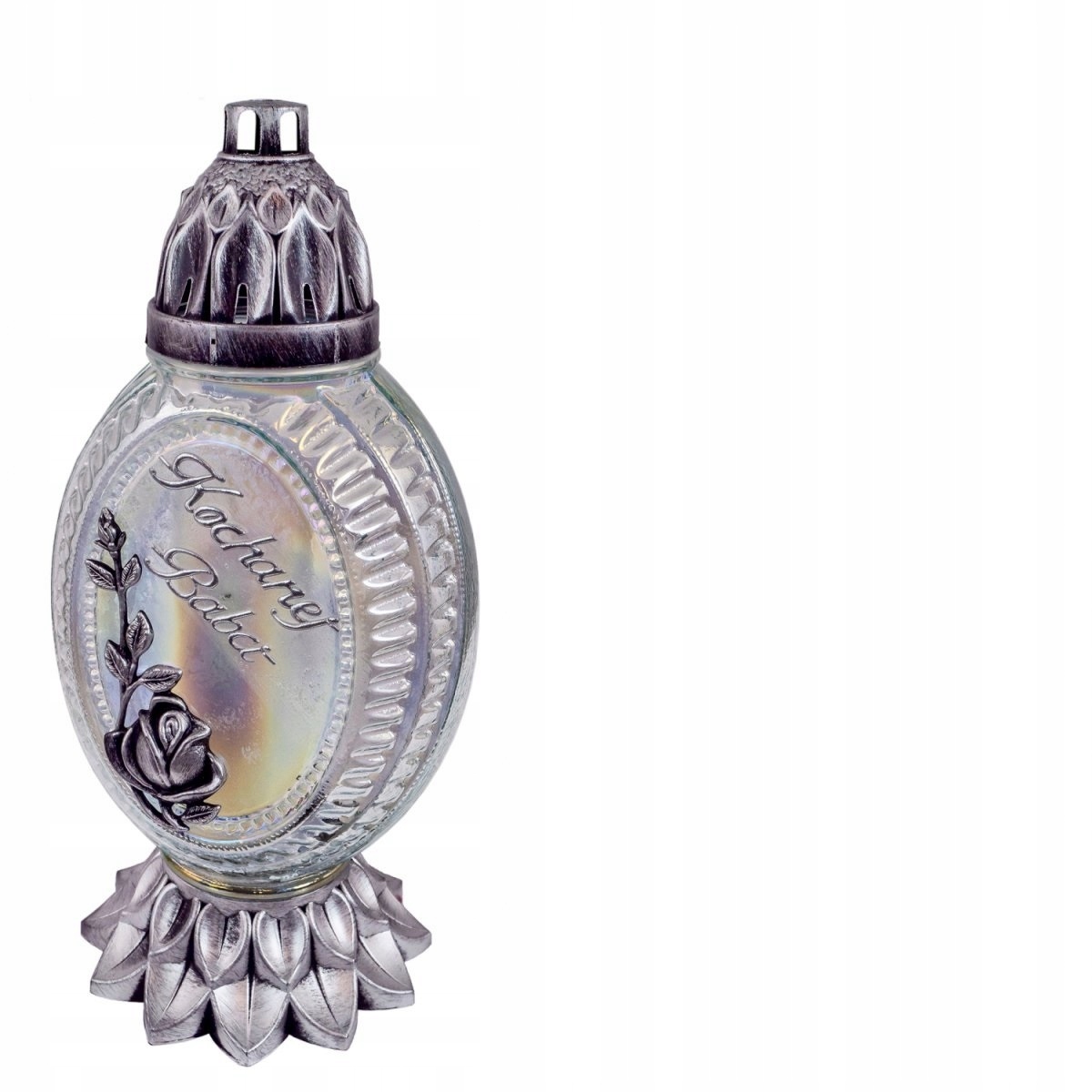 

Znicz dla babci srebrny znicze kochanej babci róża