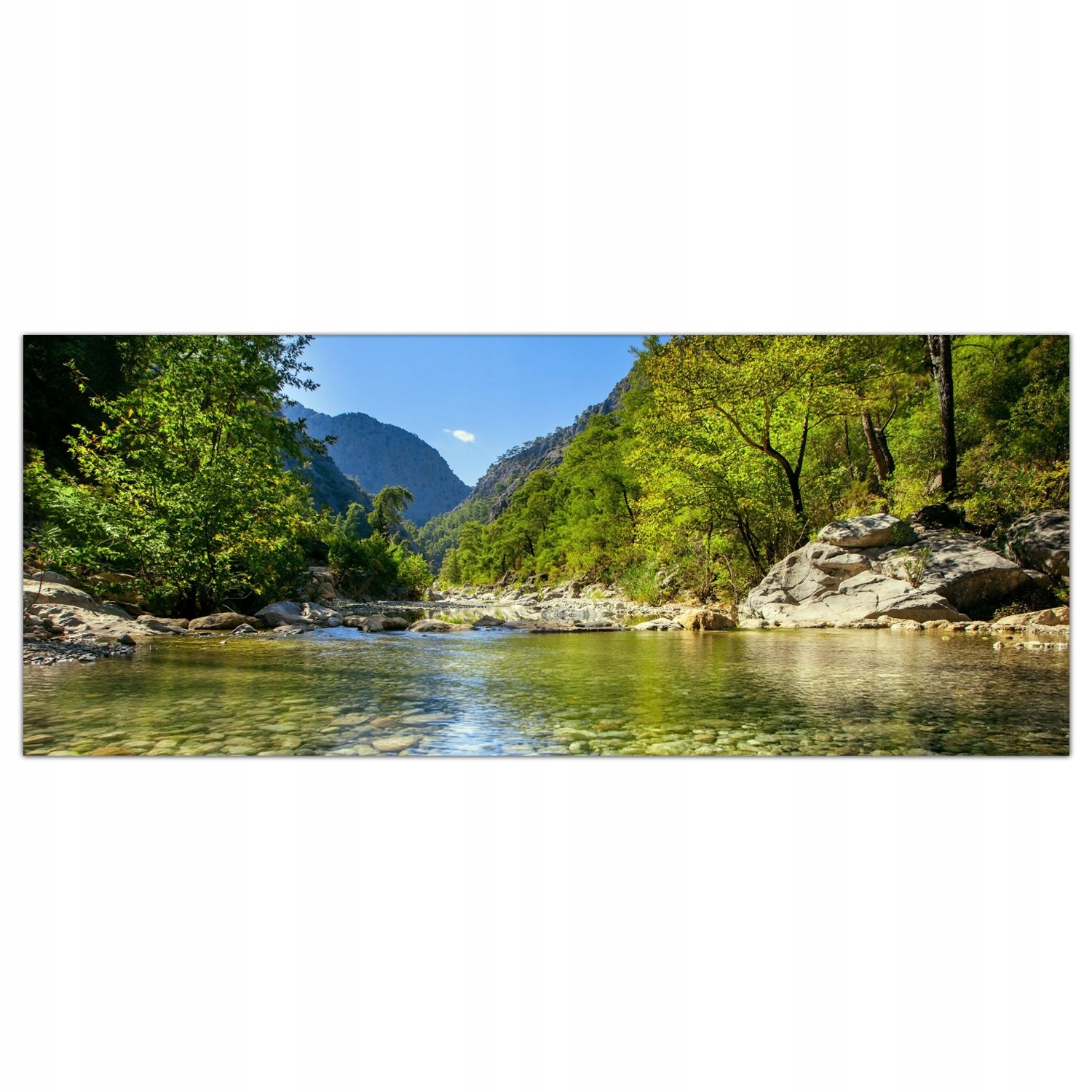Obraz na skle Foto Hory Potok Krajina 125x50