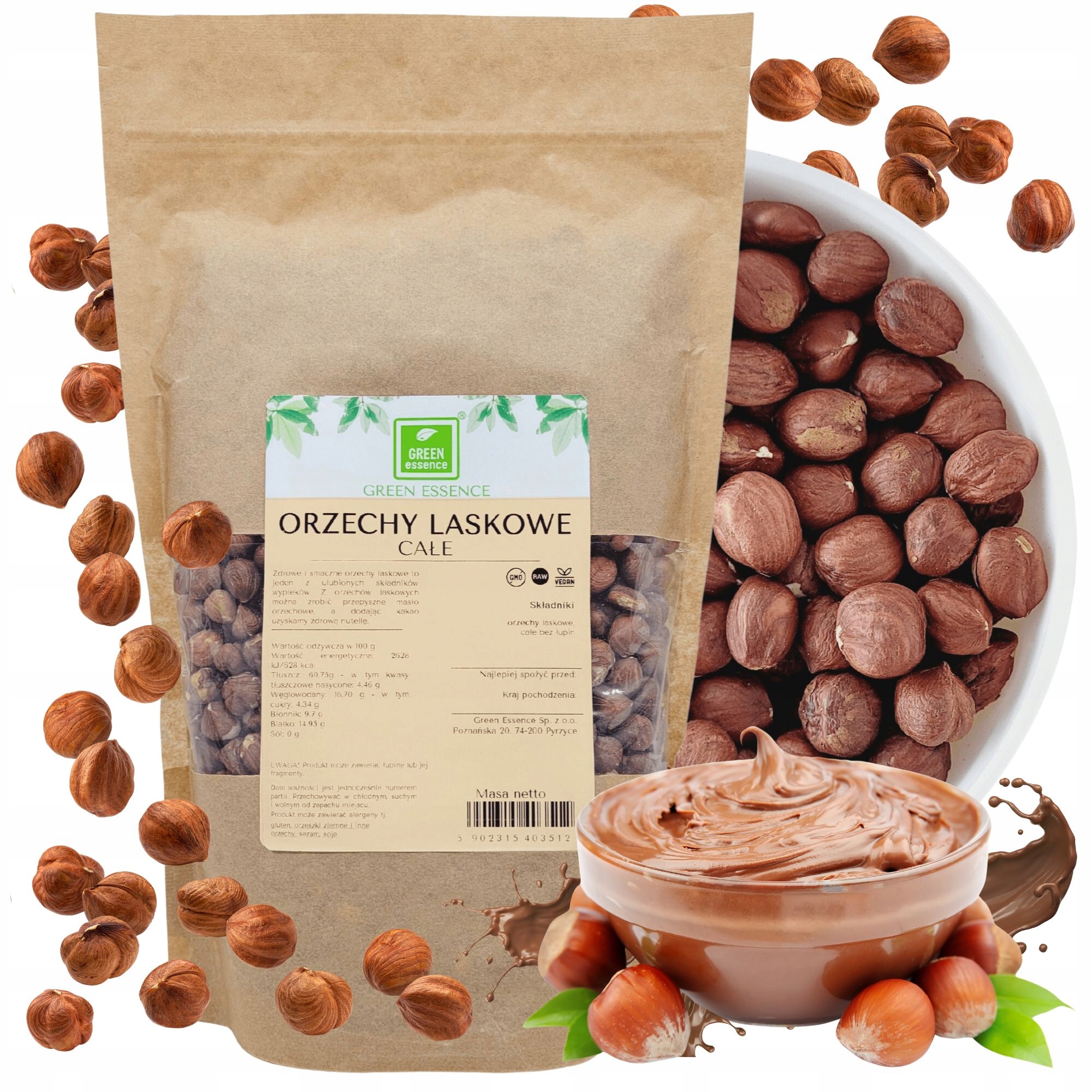 Levně Lískové Ořechy Loupané 1 kg Přírodní čerstvé velké Lískový Ořech Kvalita