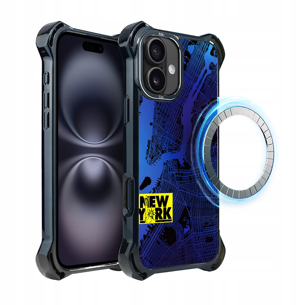 Pouzdro iPhone 16 Plus Ibizu DropGuard Ultra s MagSafe, New York