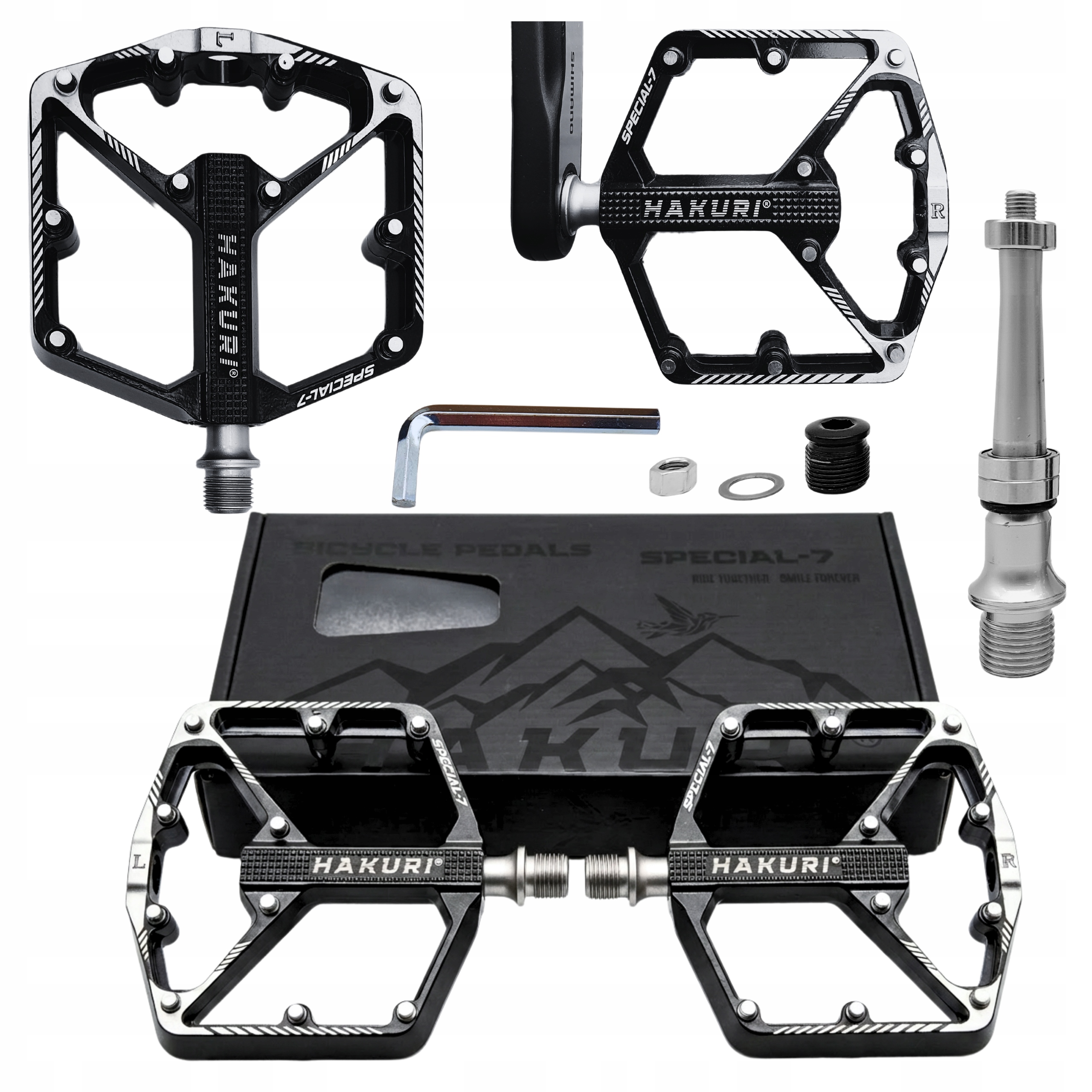 Pedały Platformowe Aluminiowe 3 Łożyska Maszynowe Lekkie Rowerowe Mtb Dh