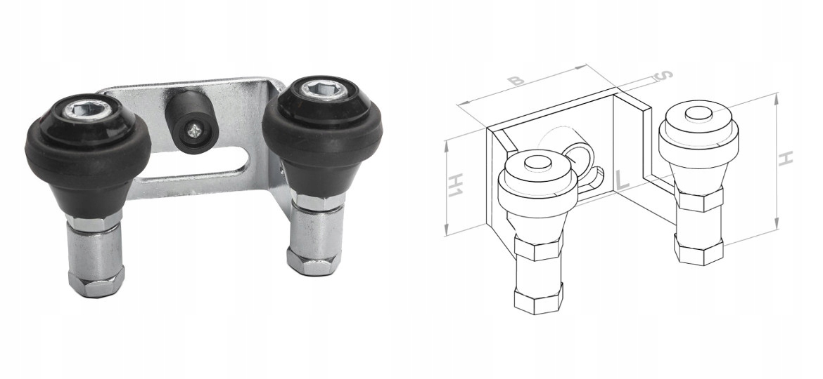 WÓZEK WÓZKI ROLKI DO BRAMY PRZESUWNEJ ZESTAW 80x80 Stan opakowania oryginalne