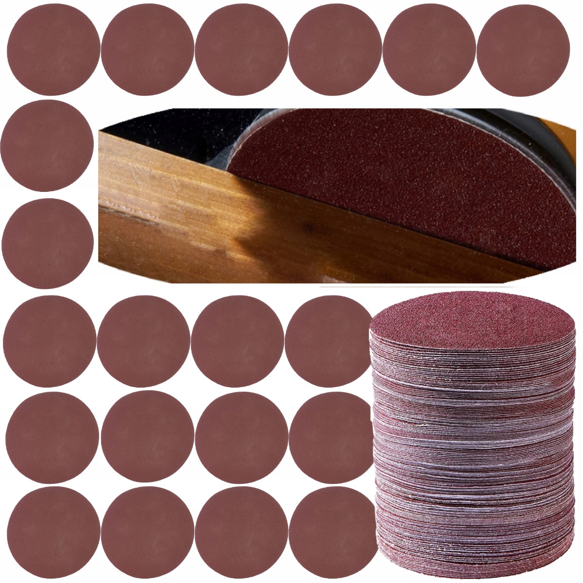 

20szt Krążki Ścierne Samoprzylepne Rzep 125MM P100