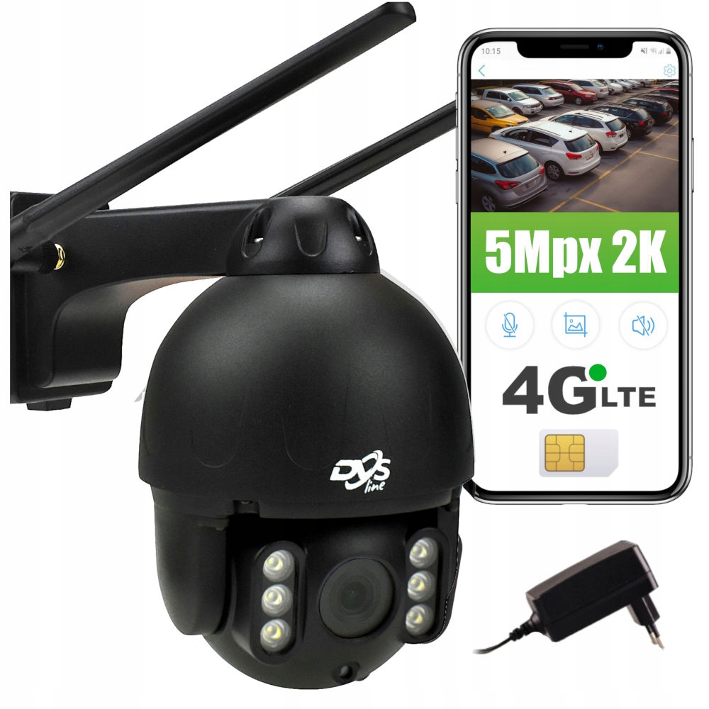 Vonkajšia Kamera Na Kartu Sim Gsm Lte Otočná 5MPX, Duálne Osvetlenie