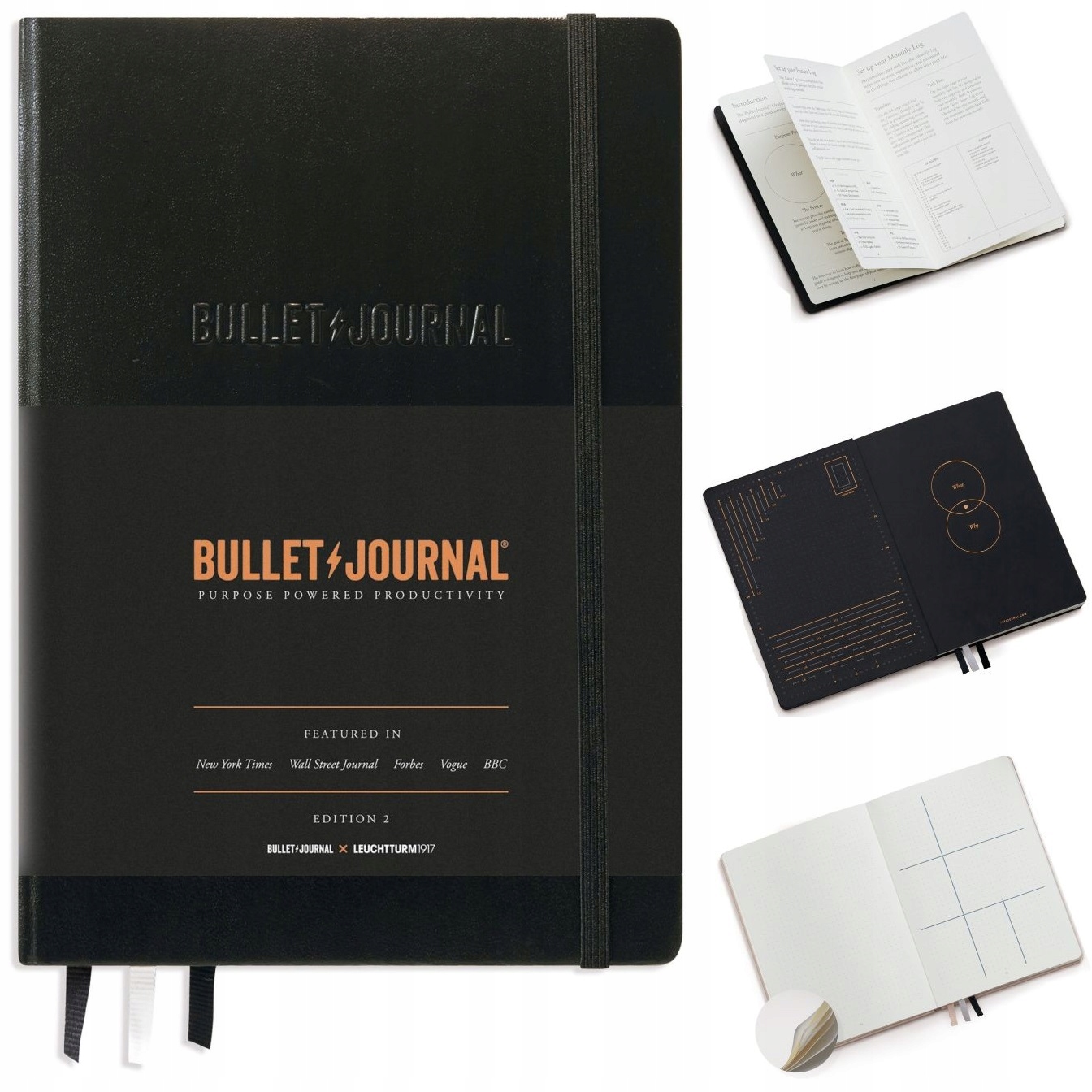 LEUCHTTURM1917 Bullet Journal 2 Notatnik Notes A5 Kropka Czarny w kropki