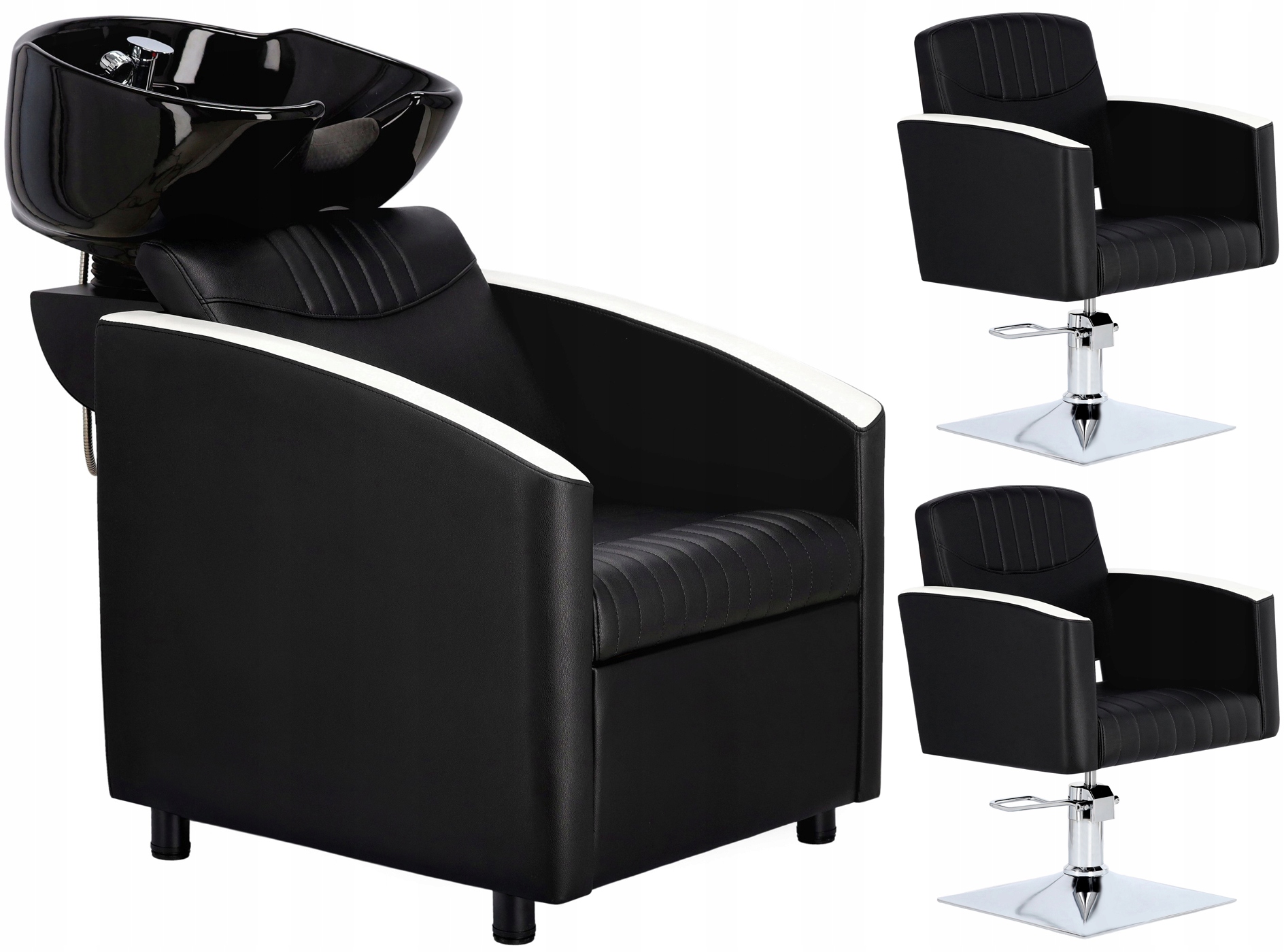 Sada kadeřnická myčka kadeřnické křeslo armatura