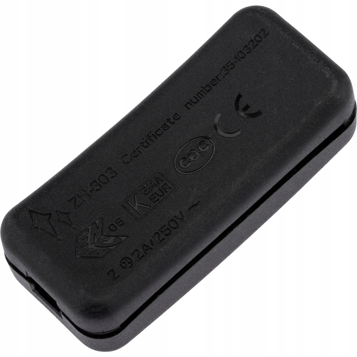 Włącznik kołyskowy na przewód zatrzaskowy czarny Symbol 734510