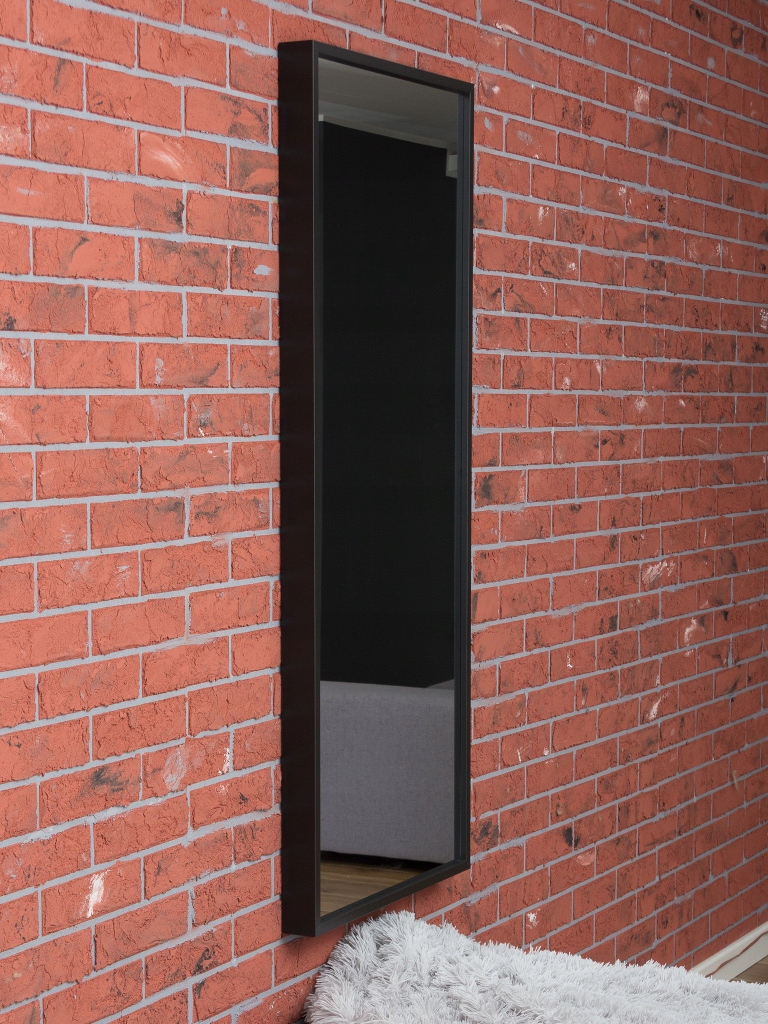 Lustro 80x60 GŁĘBOKA rama 3D CZARNA Wysokość 800 mm