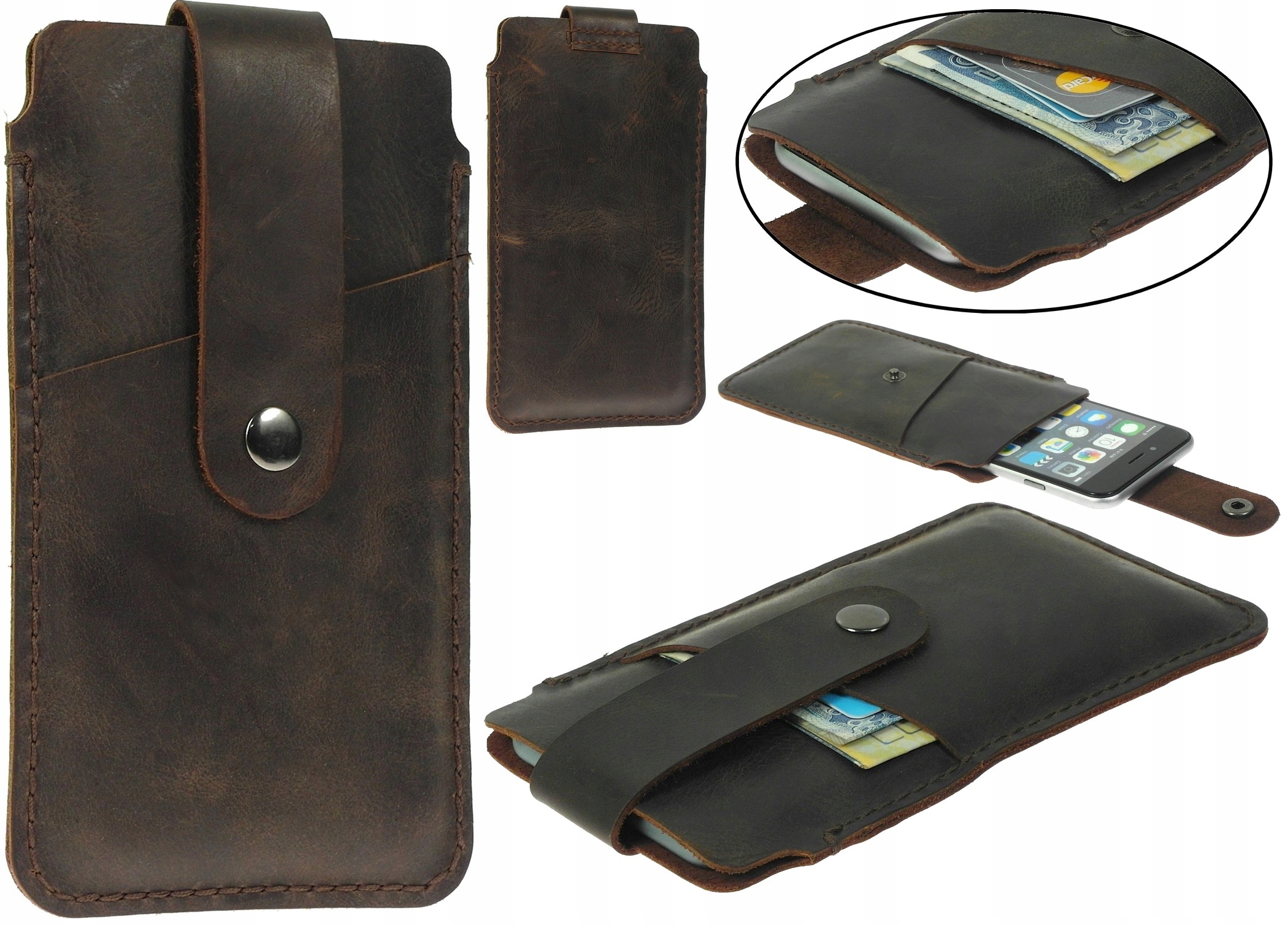 

Portfel Etui 100% Skóra Brąz Do Huawei P20 Pro