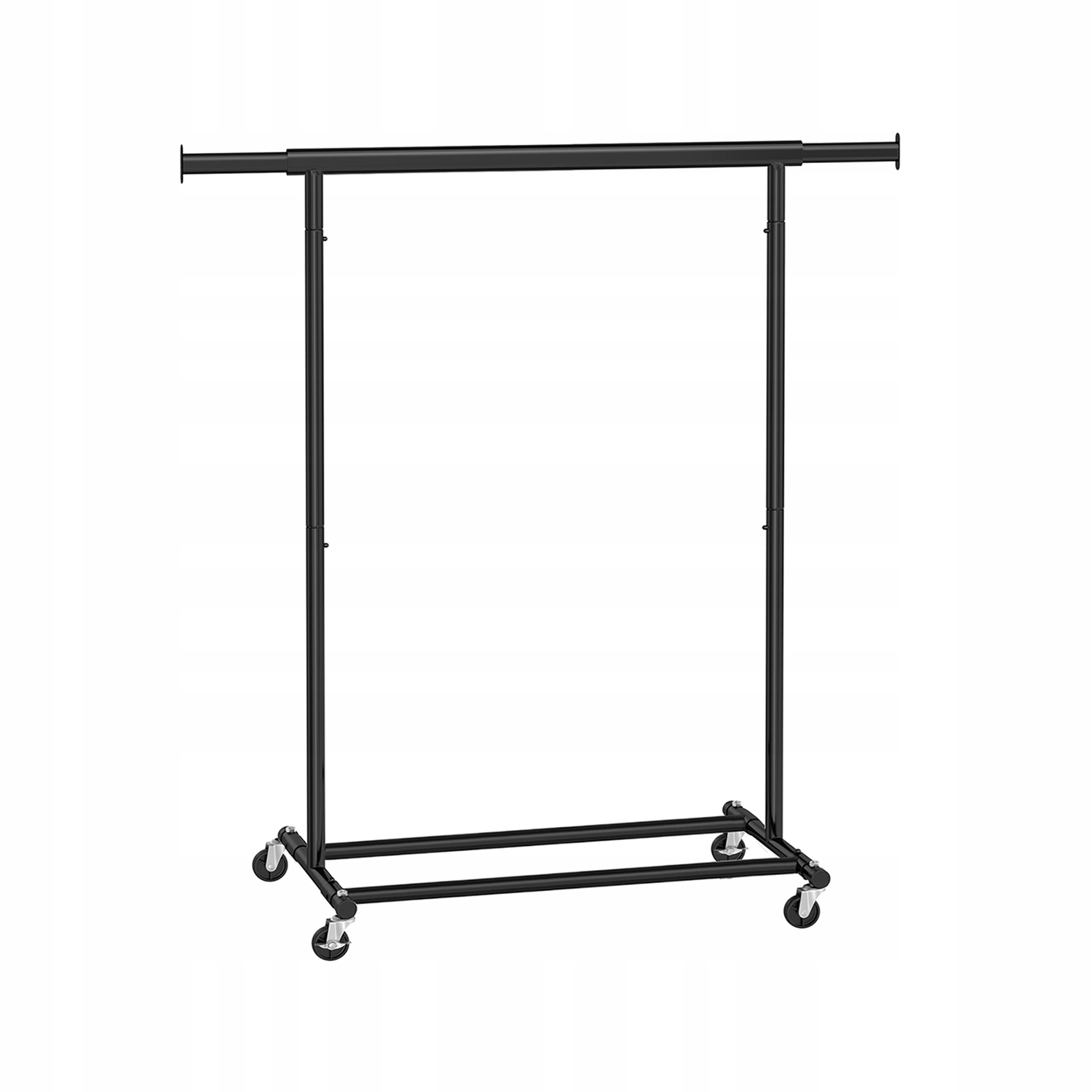 Věšák na oblečení na kolečkách je odolný a má výsuvnou lištu pro zavěšení