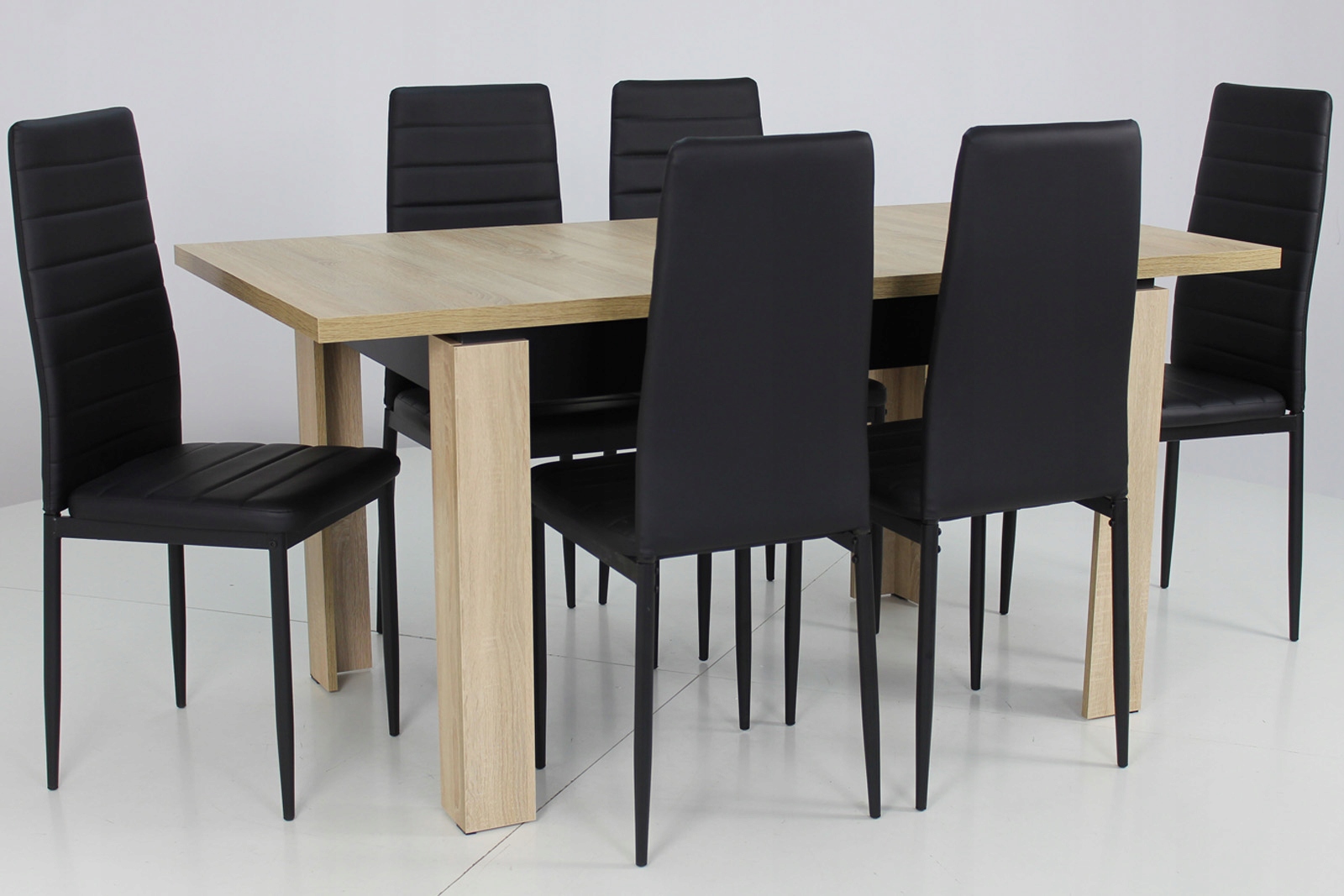 Nowoczesny stół 80x120/160 i 6 CZARNYCH KRZESEŁ Kod producenta CH + C-4