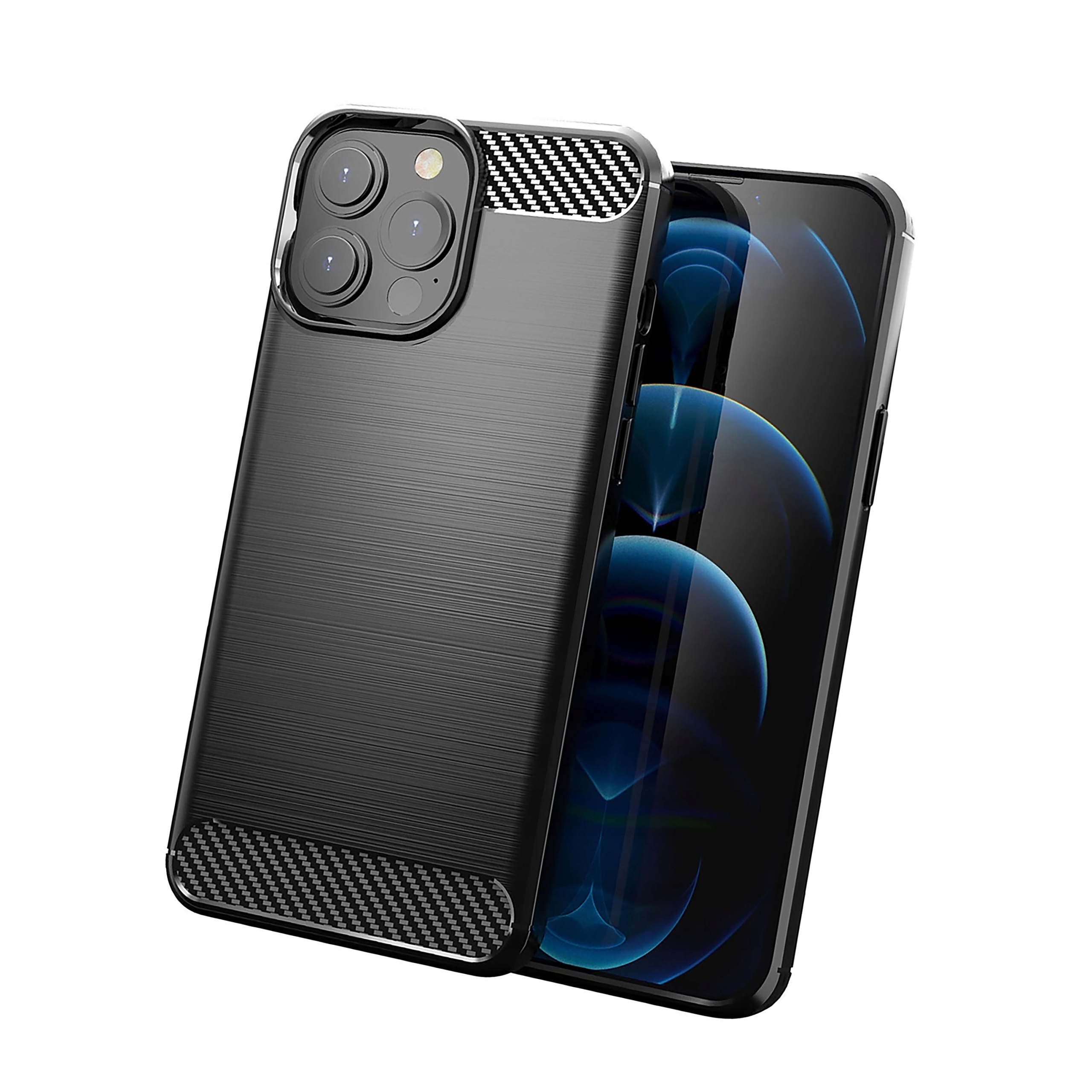 Carbon Case elastyczne etui pokrowiec iPhone 13 Pro Max czarny
