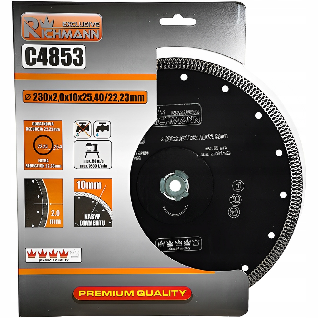 TARCZA DIAMENTOWA CIENKA DO PŁYTEK 230 x 2 MM GRES RICHMANN C4853 Marka Corona/Richmann