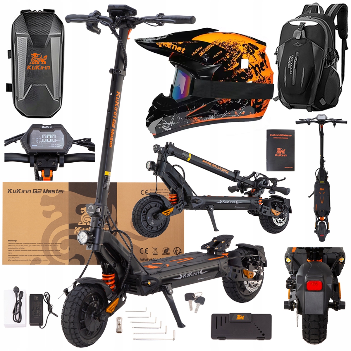 Kukirin G2 Master elektrické vozidlo 2000W 52V 20.8AH 70KM 60KM/H +Dárek