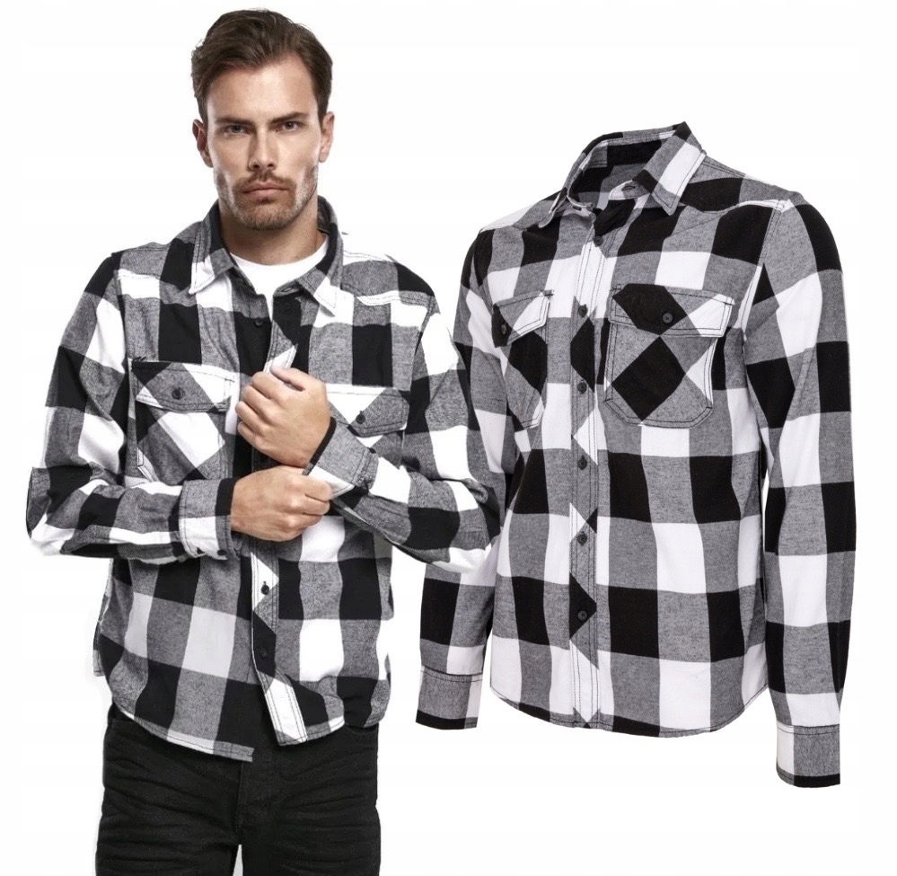 Košile s dlouhým rukávem Brandit Check Shirt Black-White M
