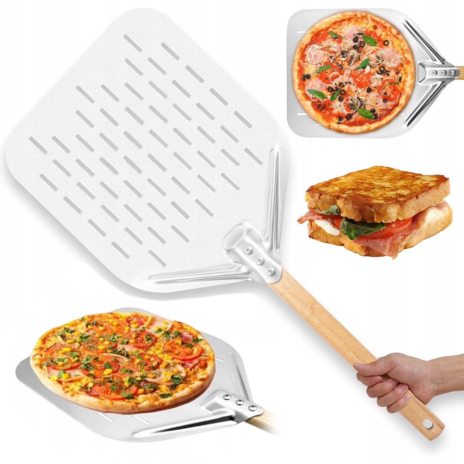 Lopata Na Pizzu Chléb Profesionální Skládací Inox S Otvory 39.5x30CM