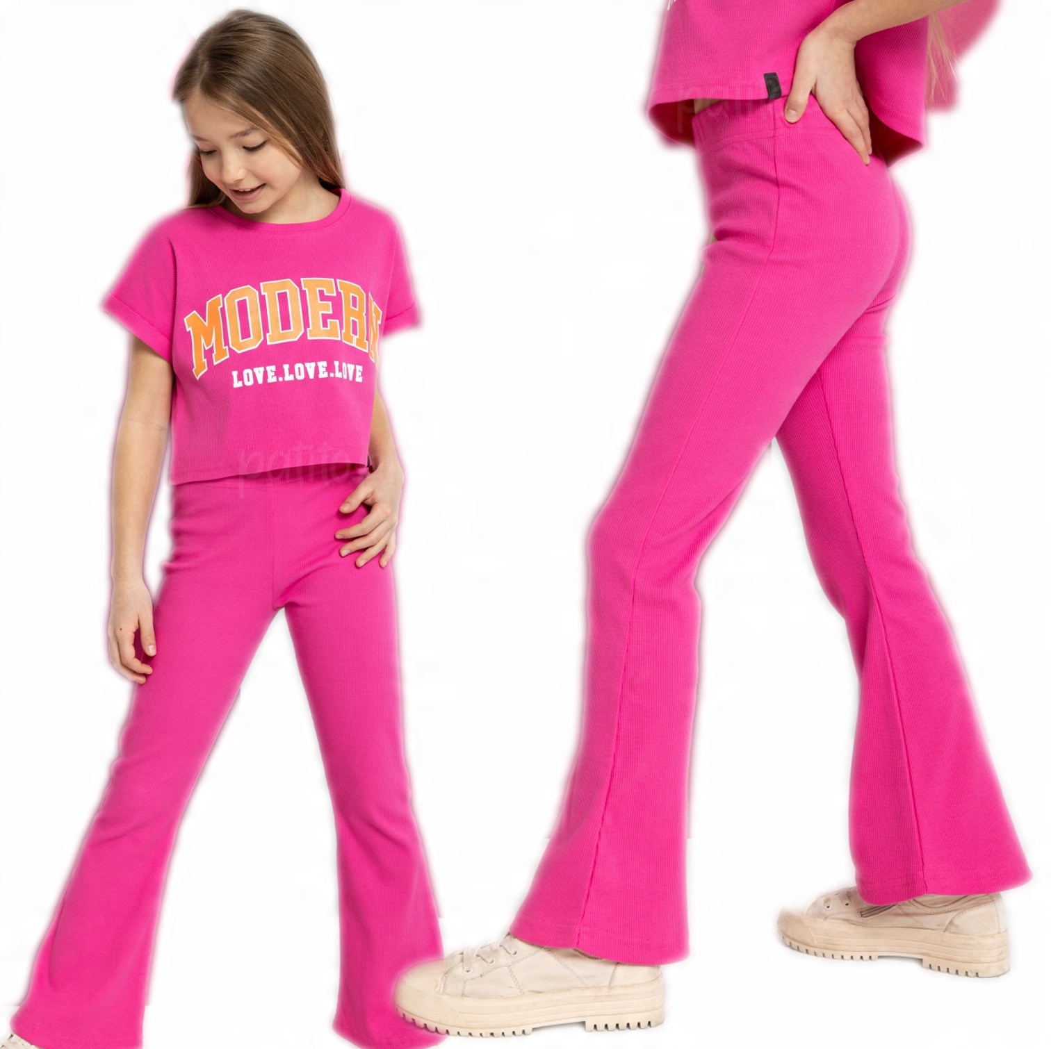 

All For Kids Spodnie Dzwony różowe 104 110