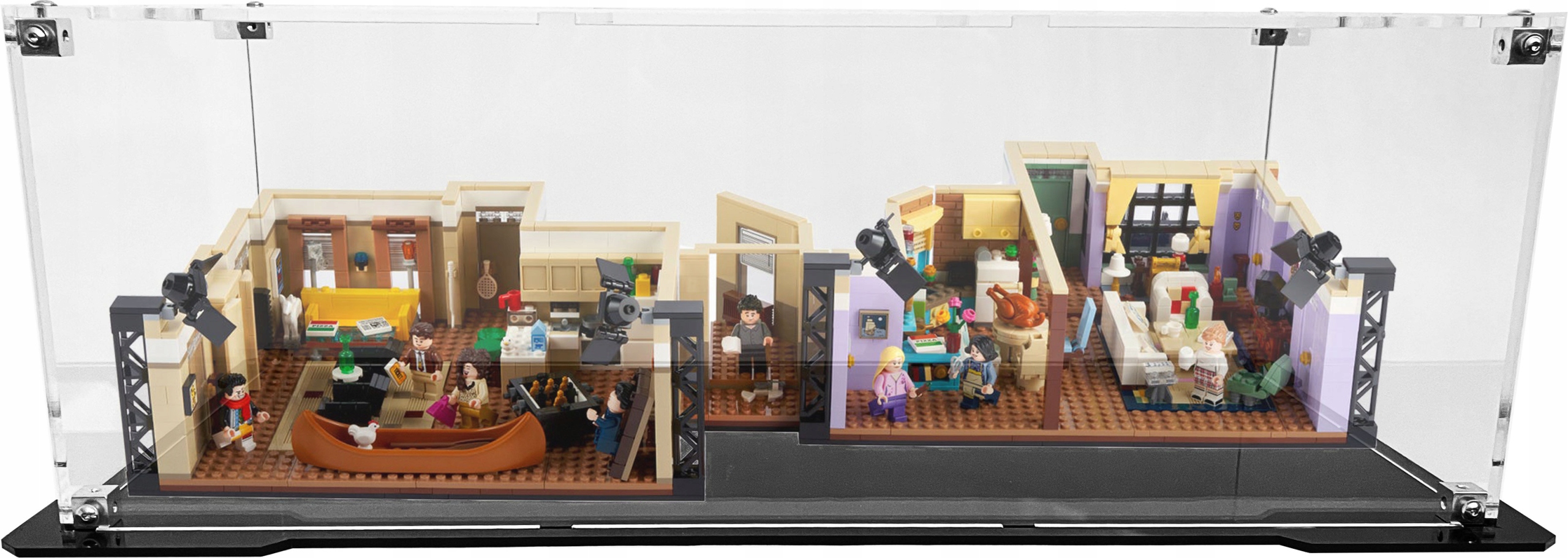 Vitrína s černou základnou pro stavebnici Lego 10292 Bydlení Přátelé