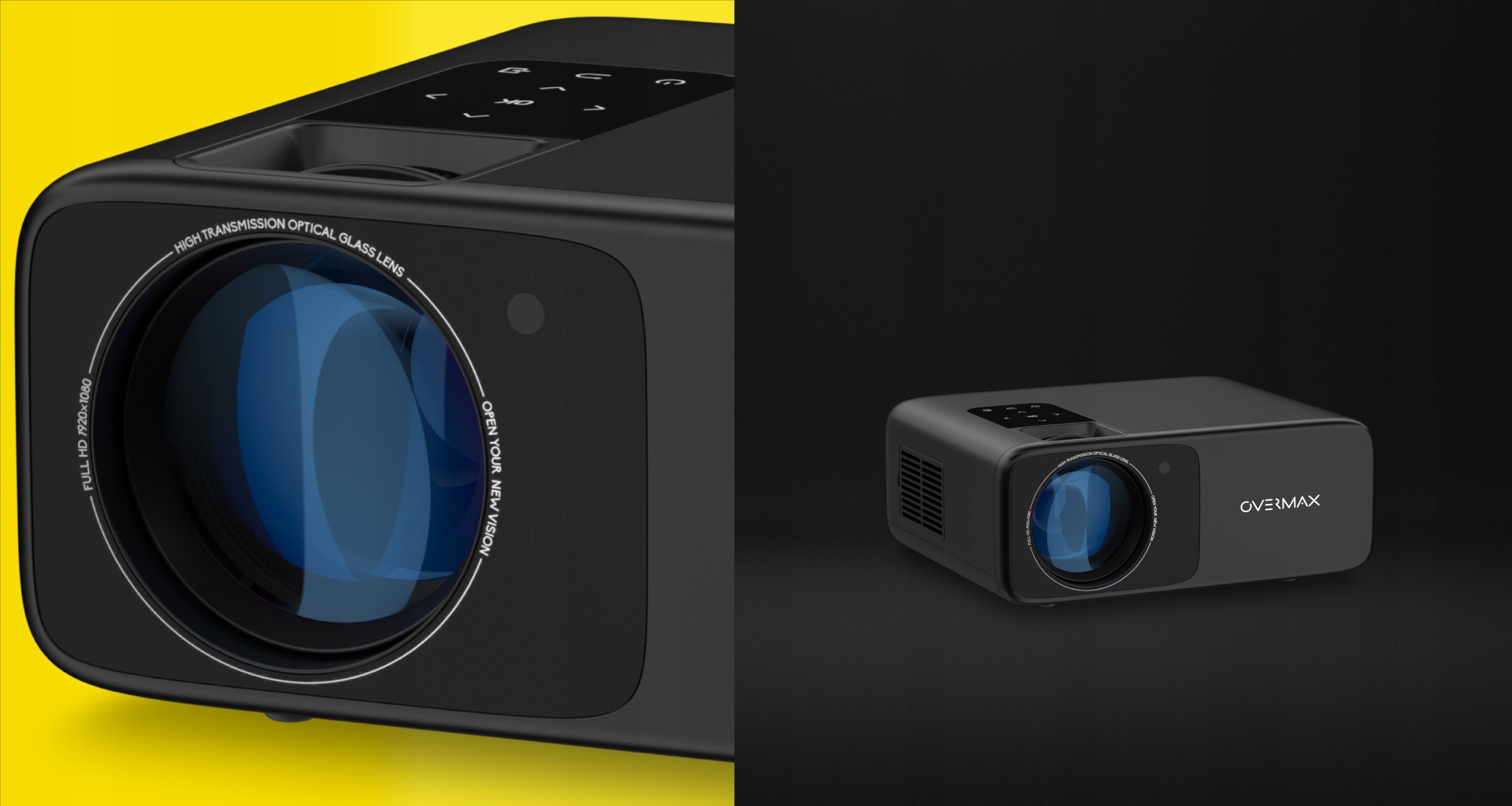 Projektor Rzutnik Multimedialny 4500lm + Ekran Projekcyjny 60" GRATIS Kolor czarny