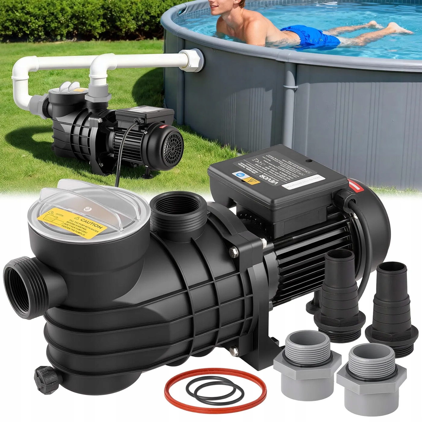 Filtračná bazénová pumpa 180 W 10800 l/h Bazén Spa Filter IPX5 Silná