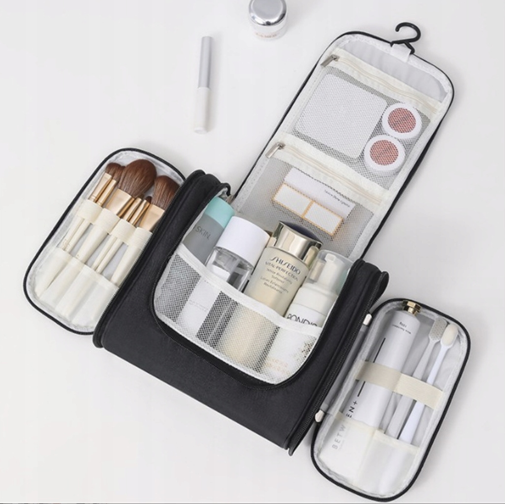 KOSMETYCZKA WISZĄCA PODRÓŻNA Z HACZYKIEM CZARNA XL Rodzaj rozkładana