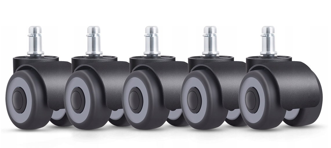5szt Gumowe Kauczukowe kółka do fotela łożyskowane do Krzesła Obrotowego