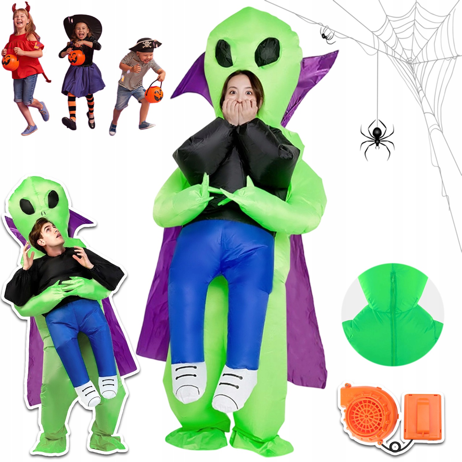 Nafukovací Kombinéza Mimozemšťan Alien Kostým Samonafukovací Kostým