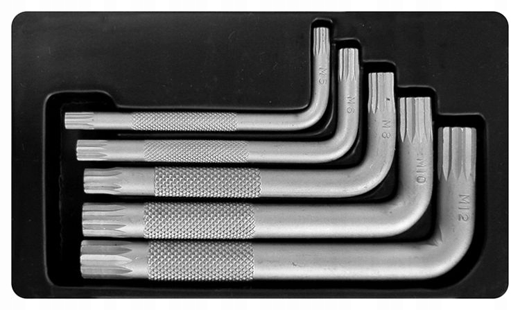 KLUCZ SPLINE METALOWA KASETA 5-12 MM. ZEST. 5 SZT.