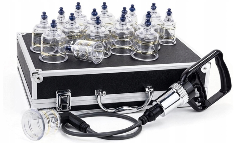 Bańki próżniowe bezogniowe w walizce 19 szt.