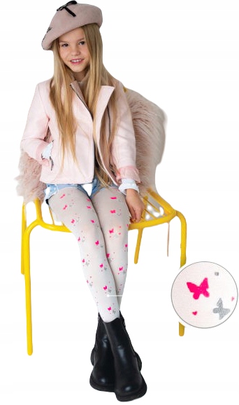 

Rajstopy 40 Den Białe w Motylki /Knittex Pl/ 116/