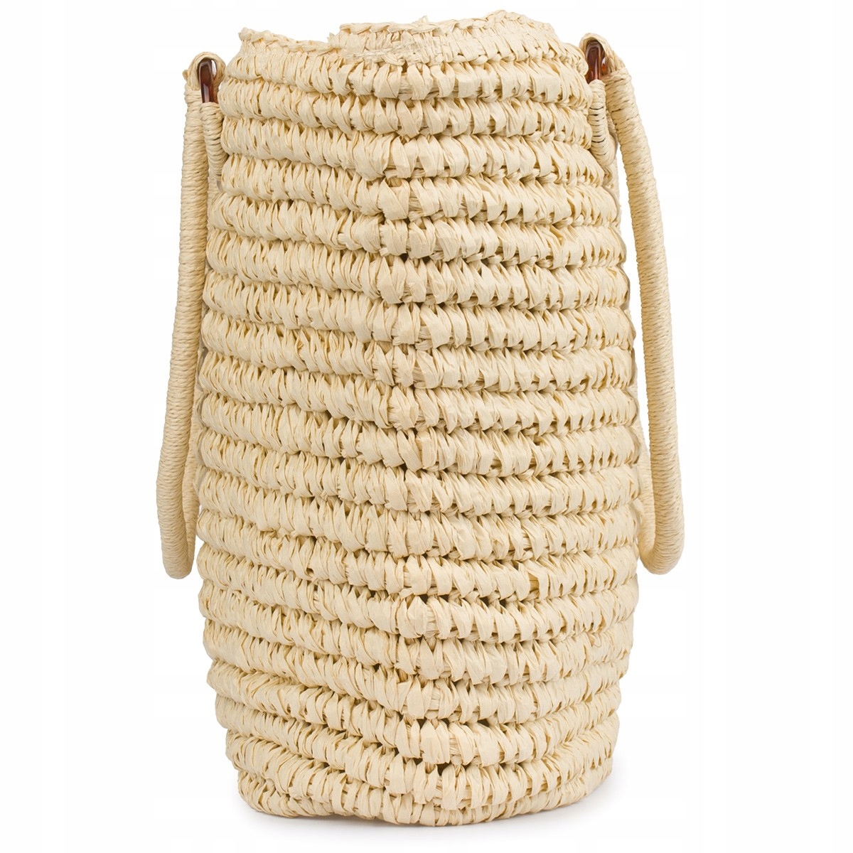 Beżowa Torba damska kosz na lato boho koszyk listonoszka Kolor beżowy