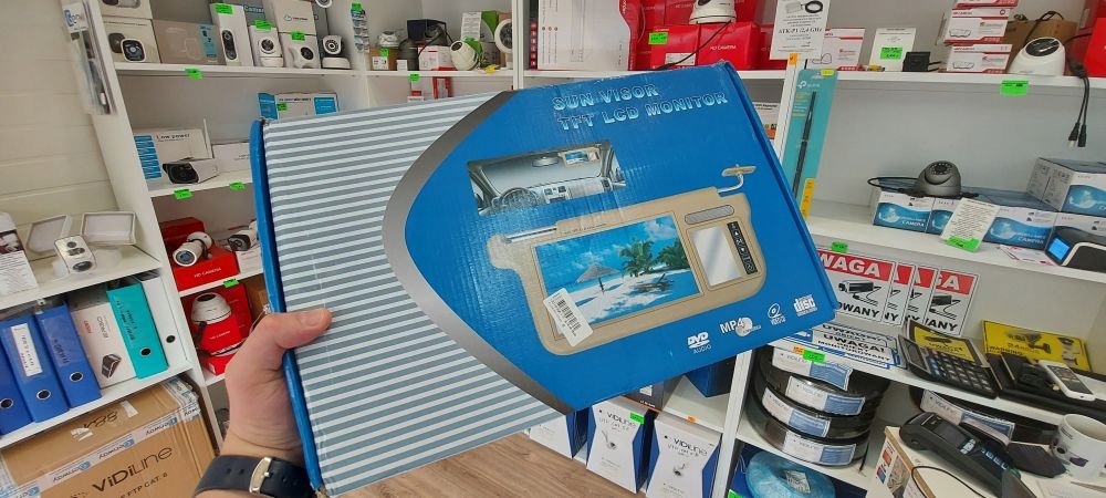 kamera cofania ukryta w osłonie przeciwsłonecznej Łączność przewodowa