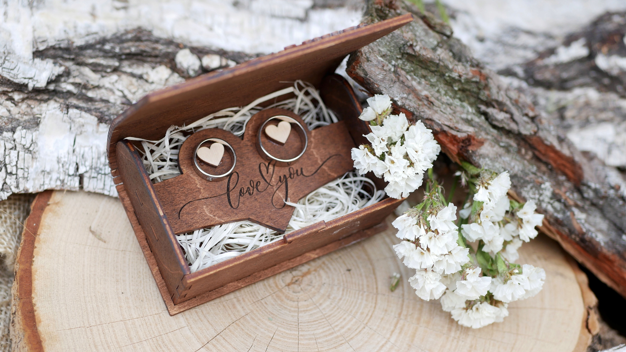 PUDEŁKO NA OBRĄCZKI RUSTYKALNE GRAWER ŚLUB RETRO Marka inny