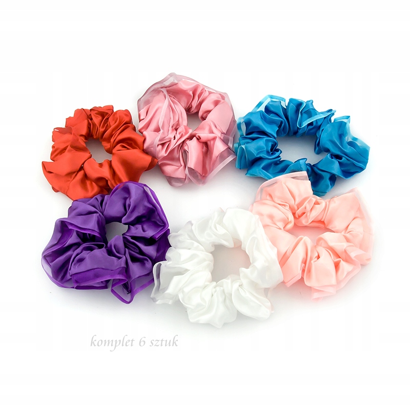 Gumki owijki satynowe scrunchies 6 sztuk Marka Allmaro