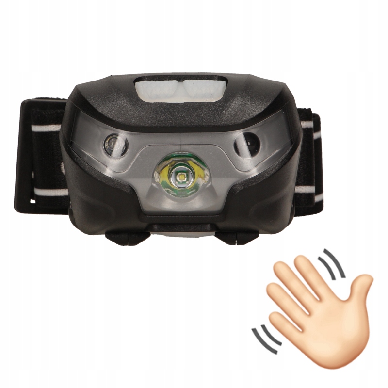 LATARKA CZOŁOWA AKUMULATOROWA WŁĄCZNIK RUCHEM RĘKI Zasilanie akumulatorowe