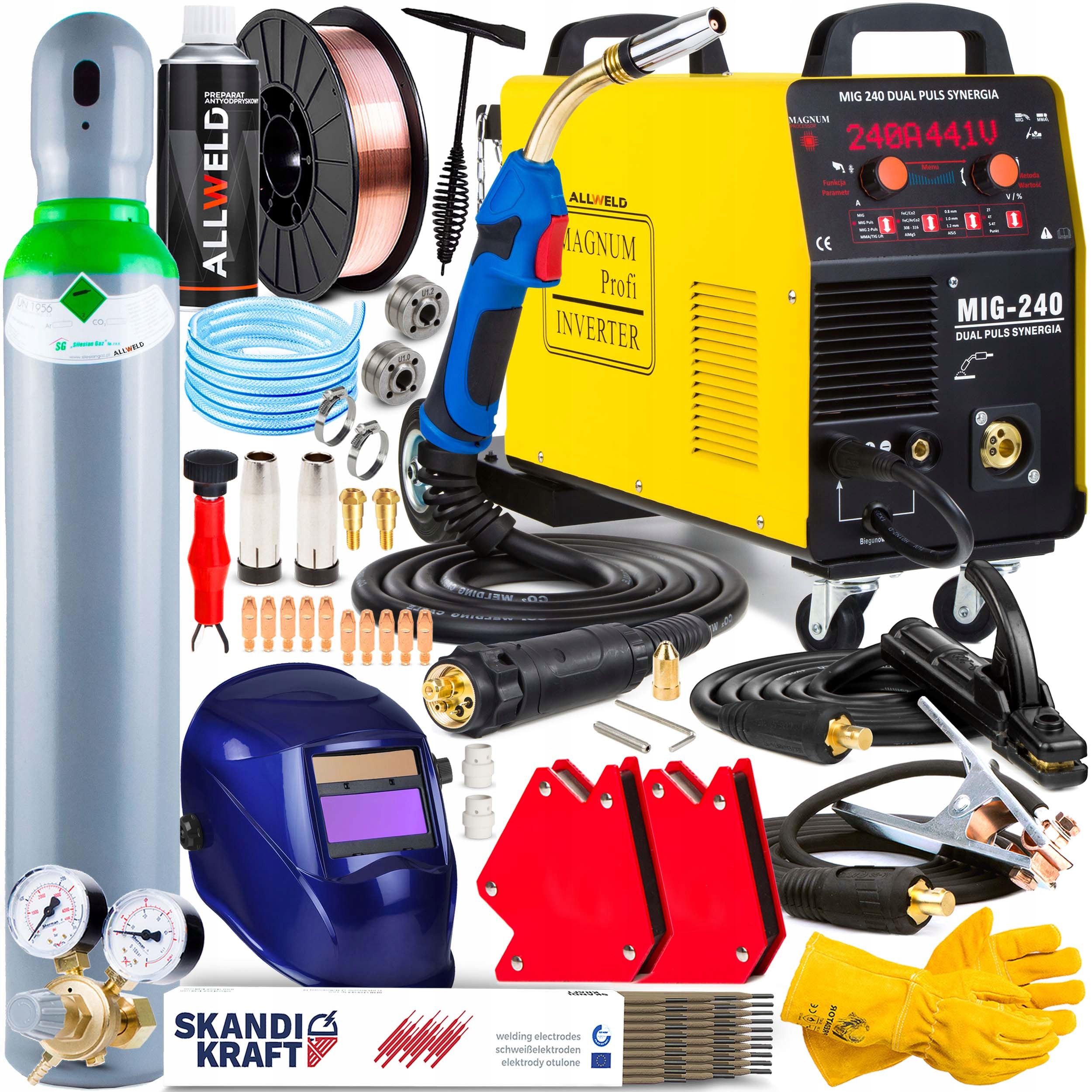 Invertorová Svářečka Invertorová Magnum Mig 240 Puls Mma Tig 4X4 Alu Syn Igbt