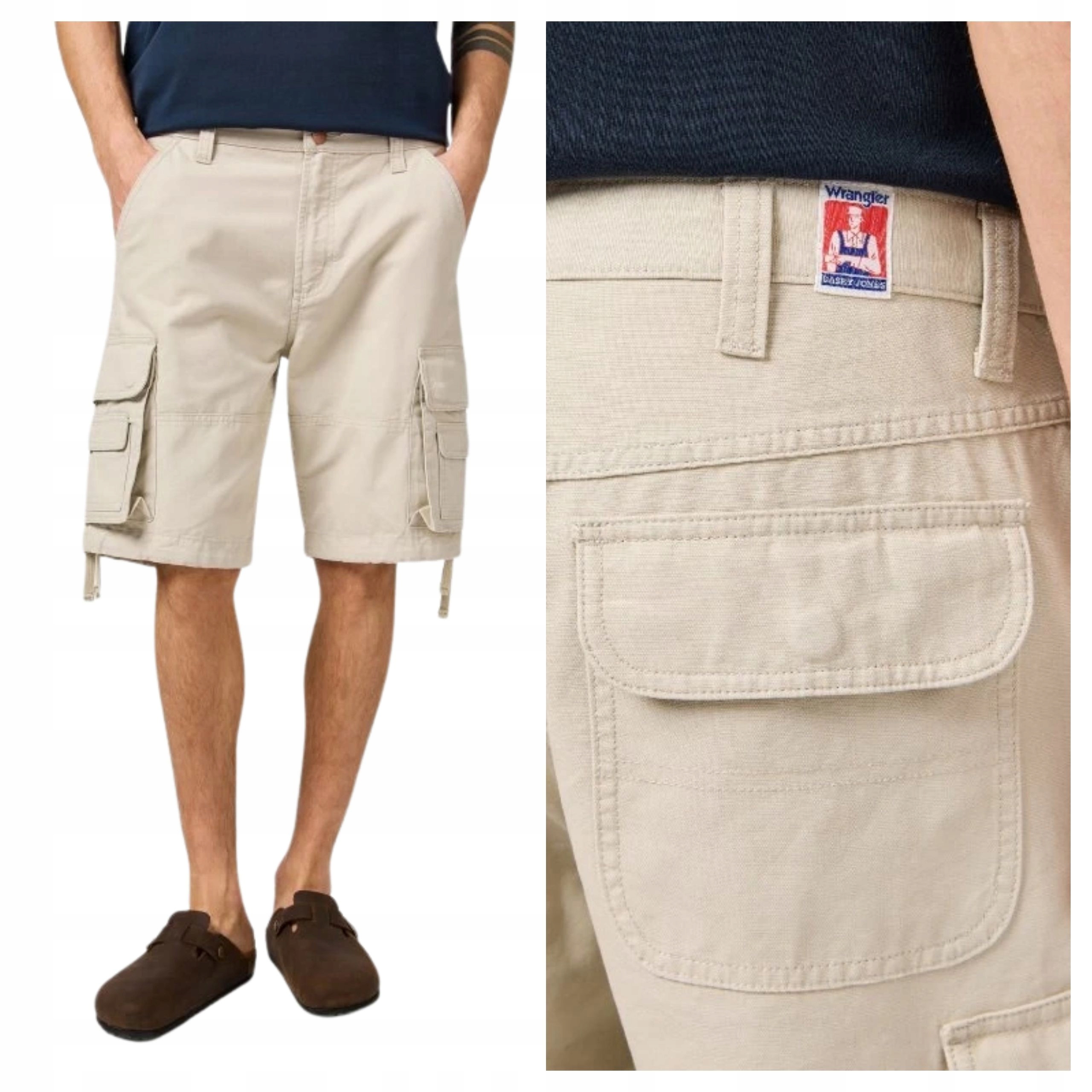 Pánské šortky Wrangler Cj Cargo Pelican Klasické látkové W32