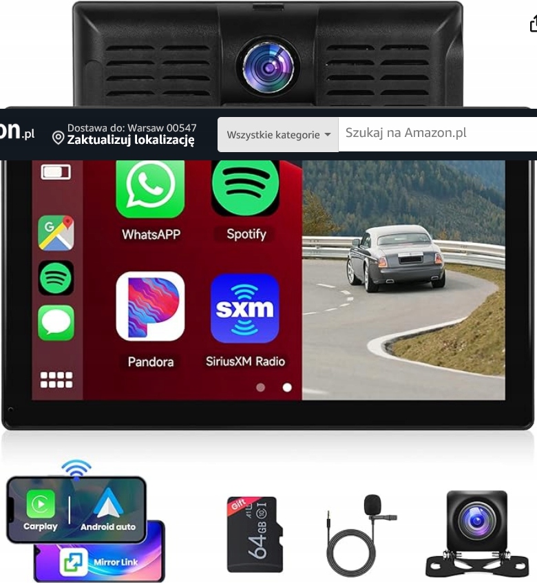 Carplay Bezdrôtový Android s dotykovým displejom 9''4K, WiFi Bluetooth