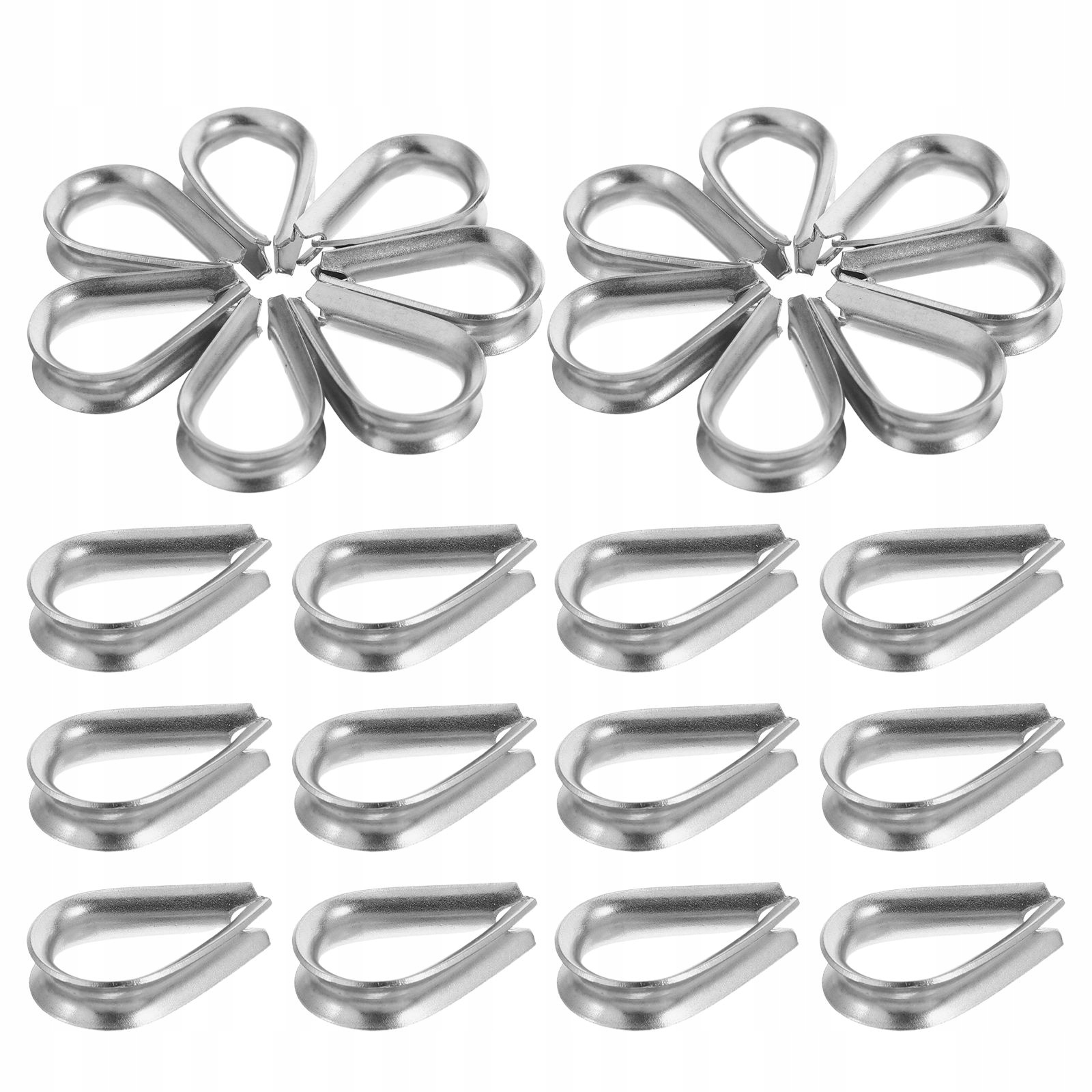 50Pcs Compact Stainless Steel Thimbles for Marine and Outdoor Gear