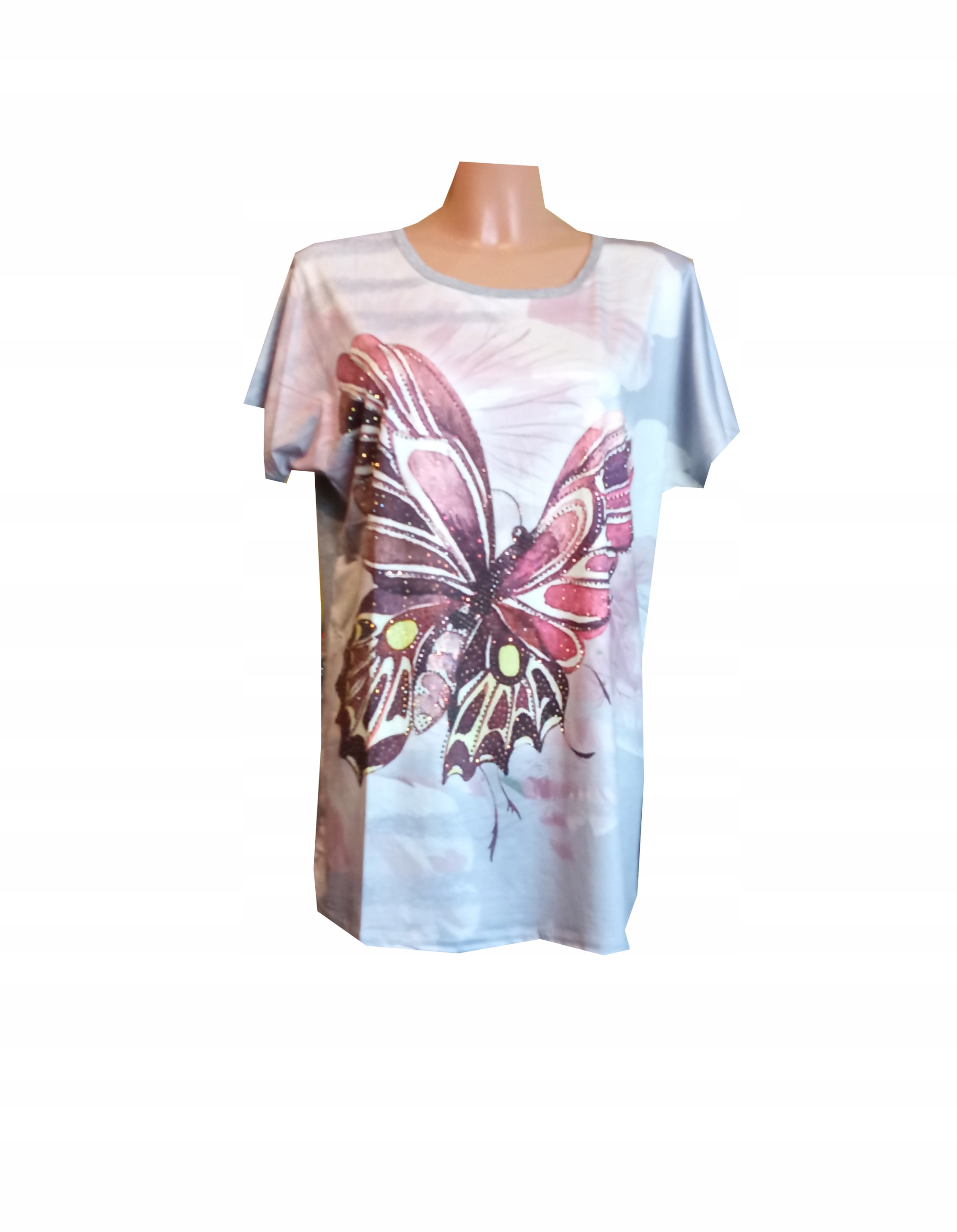 

Bluzka Koszulka Kobieca Motyl cyrkonie M/L