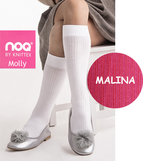 

knittex Molly podkolanówki Prążek malina 24-34