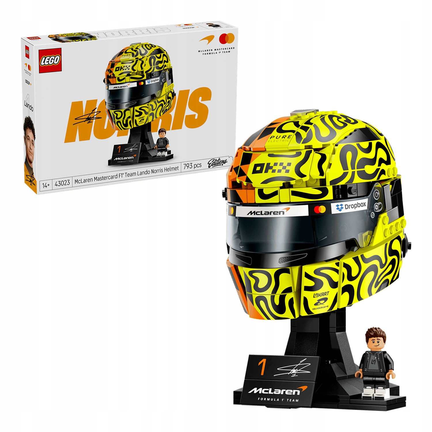 Model helmy Lego Lando Norris McLaren F1