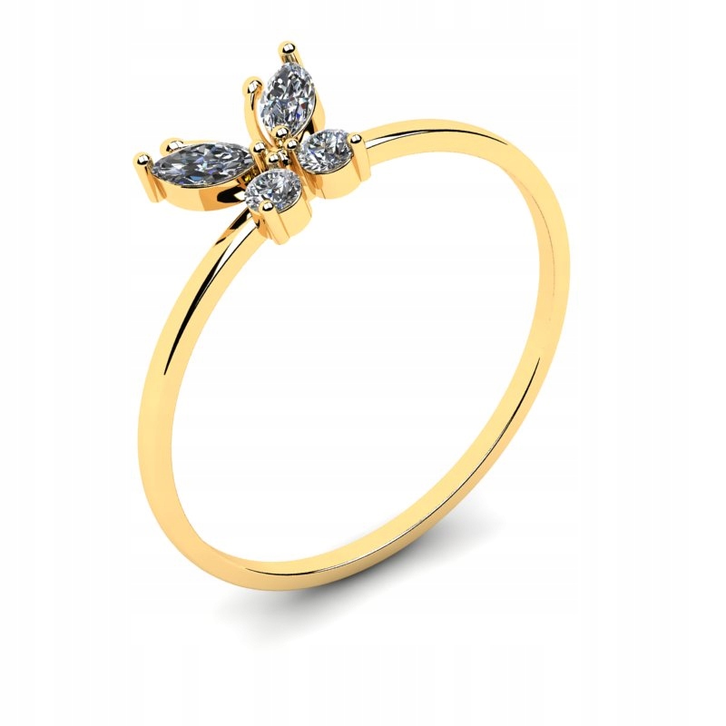 

Pierścionek Złoty Błyszczący Motylek