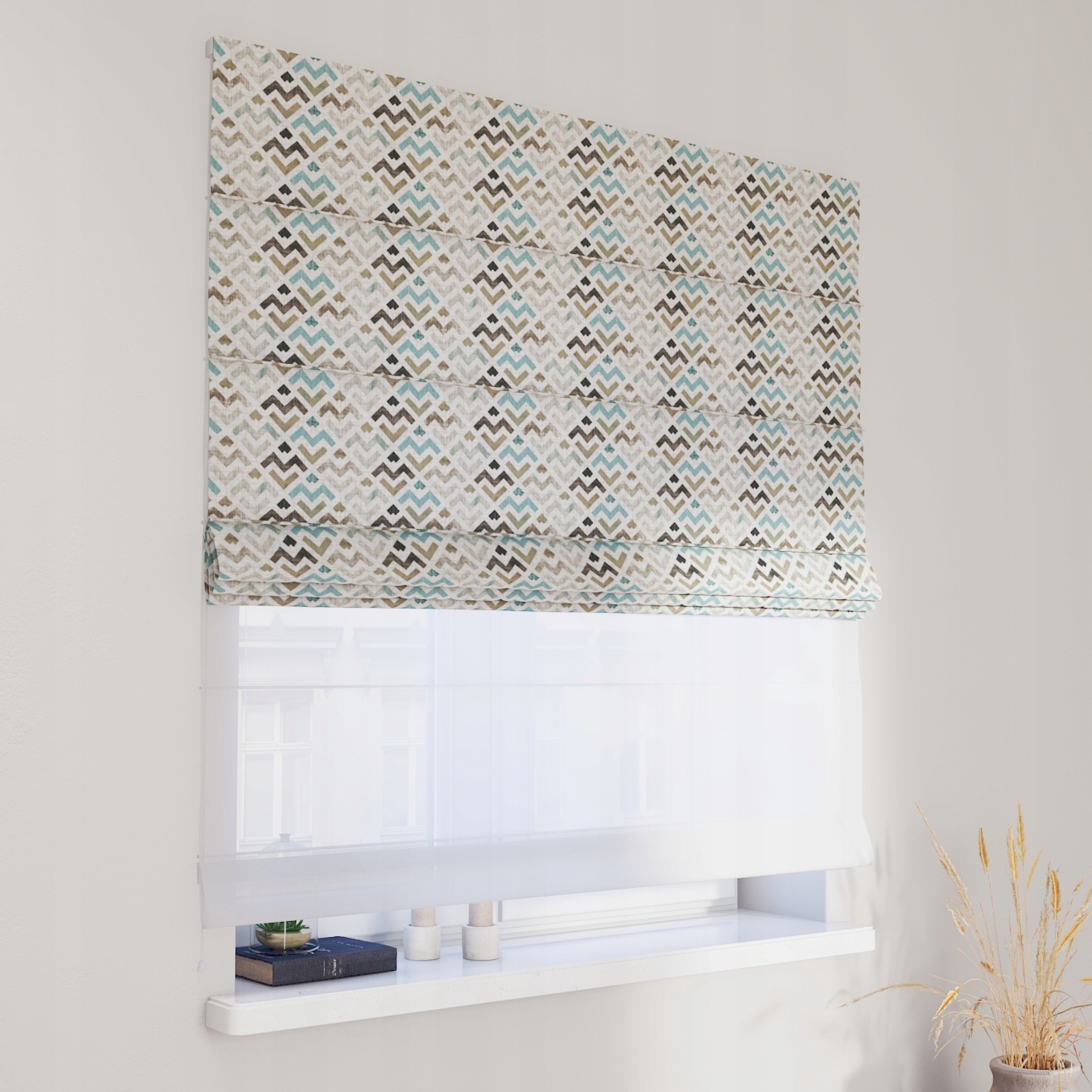 Hotová římská roleta Duo 120 x 180 cm modrá