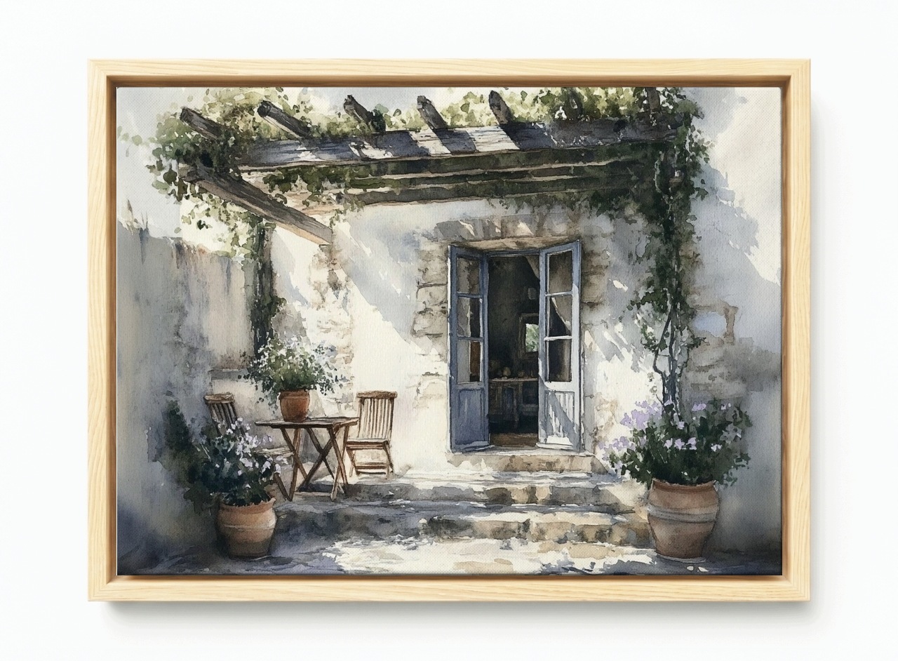 Obraz Rám Americká Krajina Středomořský Dům Terasa Zahrada 60x40