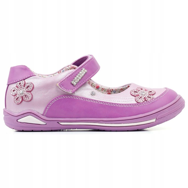 

Półbuty Dziewczęce Balerinki Fioletowe Na Rzepy